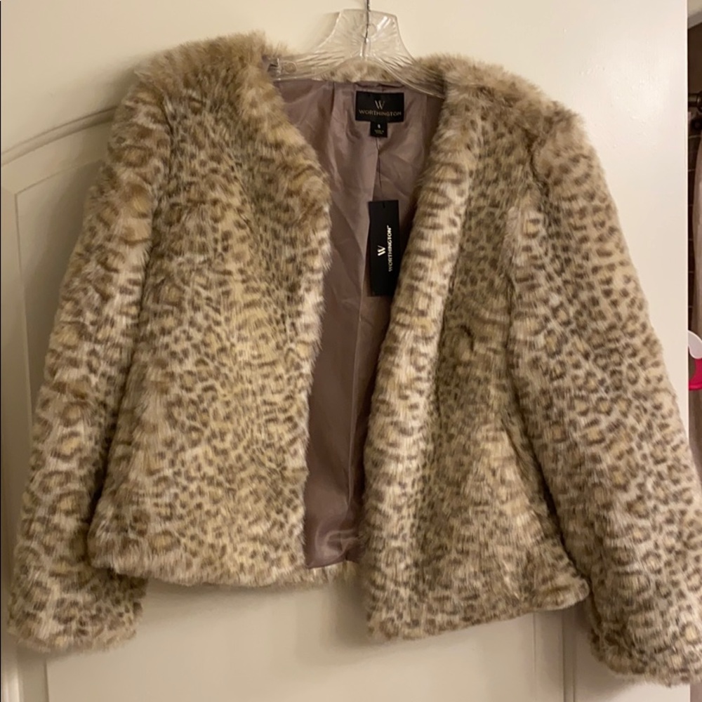 Worthington Faux Leopard Coat